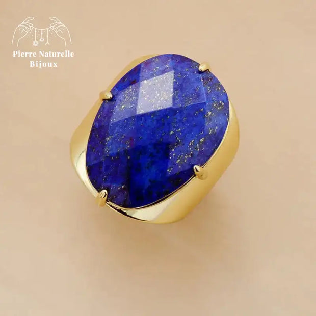 Bague "Fluidité" en Lapis-lazuli | Bagues | pierre naturelle bijoux