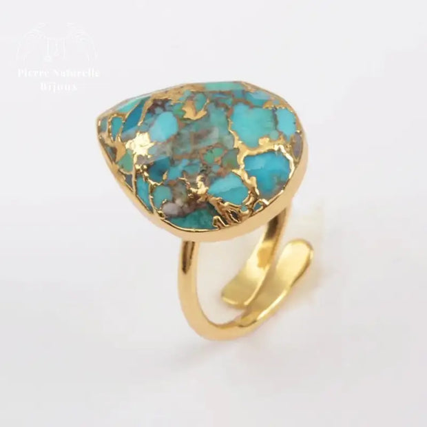 Bague "Unification" en Turquoise | Bagues | pierre naturelle bijoux
