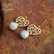 Boucles d'oreilles "Tendresse" en Aigue-Marine | Boucles d'Oreilles | pierre naturelle bijoux