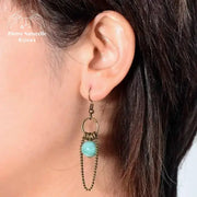 Boucles d'oreilles "Pouvoir" en Amazonite | Boucles d'Oreilles | pierre naturelle bijoux
