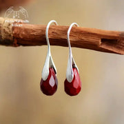 Boucles d'oreilles "Vitalité" en Jaspe rouge | Boucles d'Oreilles | pierre naturelle bijoux