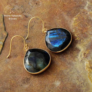 Boucles d'oreilles "Sacré" en Labradorite | Boucles d'Oreilles | pierre naturelle bijoux