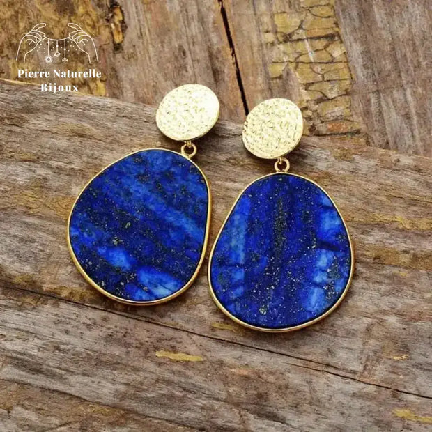 Boucles d'oreilles "Force de vie" en Lapis-lazuli | Boucles d'Oreilles | pierre naturelle bijoux
