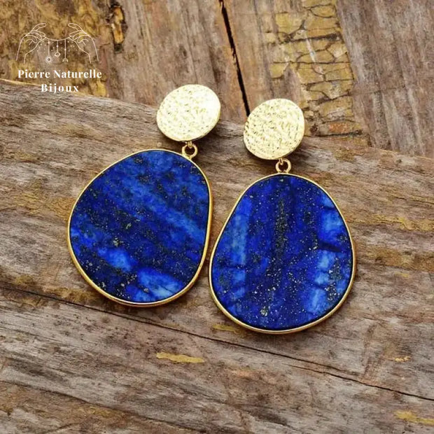 Boucles d'oreilles "Force de vie" en Lapis-lazuli | Boucles d'Oreilles | pierre naturelle bijoux