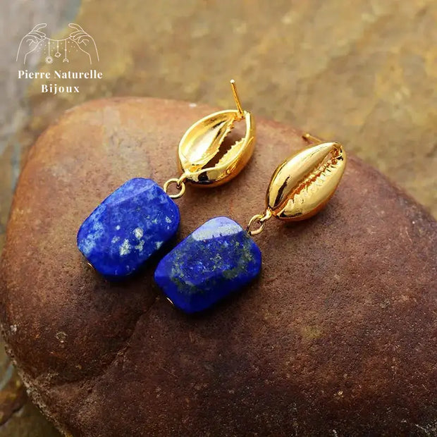 Boucles d'oreilles "Noblesse" en Lapis-lazuli | Boucles d'Oreilles | pierre naturelle bijoux