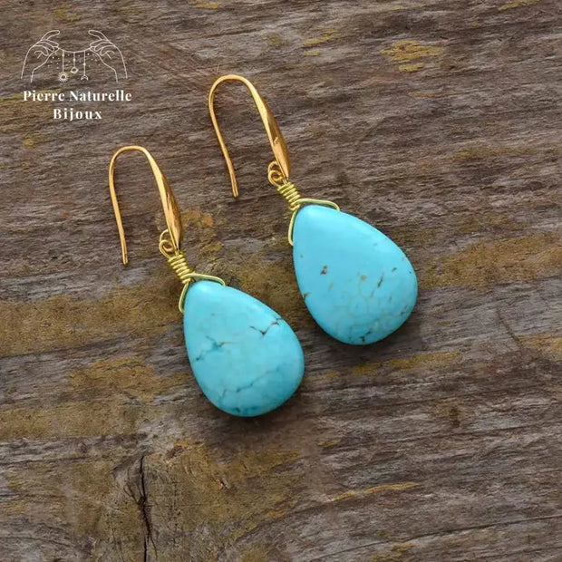 Boucles d'oreilles "Compassion" en Turquoise | Boucles d'Oreilles | pierre naturelle bijoux