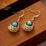 Boucles d'oreilles "Épanouissement" en Turquoise | Boucles d'Oreilles | pierre naturelle bijoux
