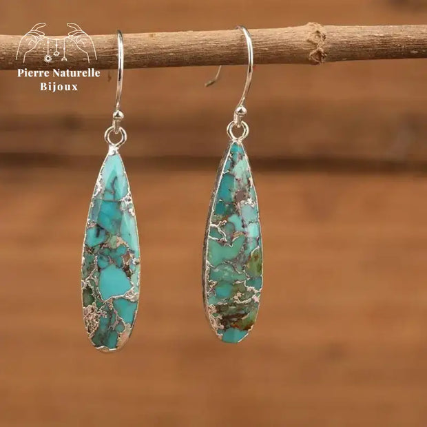Boucles d'oreilles "Immunité" en Turquoise | Boucles d'Oreilles | pierre naturelle bijoux