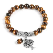 Bracelet charm "Arbre de vie" en il de tigre | Bracelets | pierre naturelle bijoux