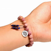 Bracelet charm "Repos" en Rhodochrosite et Lapis-lazuli | Bracelets | pierre naturelle bijoux