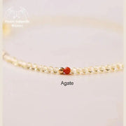 Bracelet fin en Citrine et Agate rouge | Bracelets | pierre naturelle bijoux