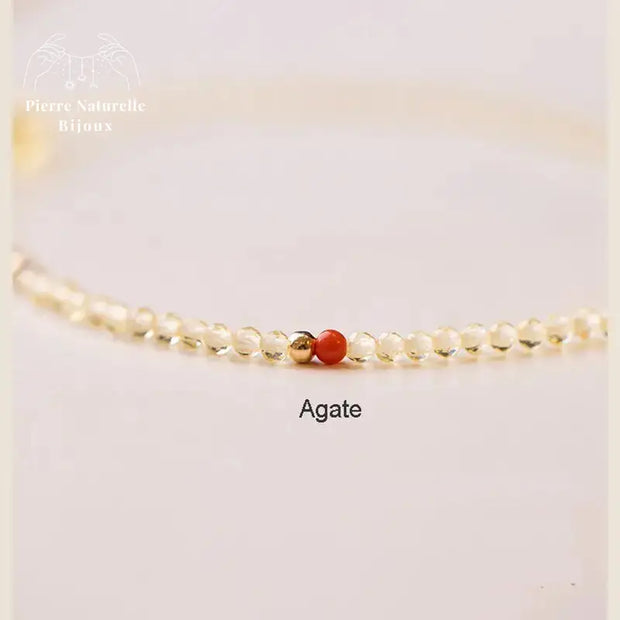 Bracelet fin en Citrine et Agate rouge | Bracelets | pierre naturelle bijoux