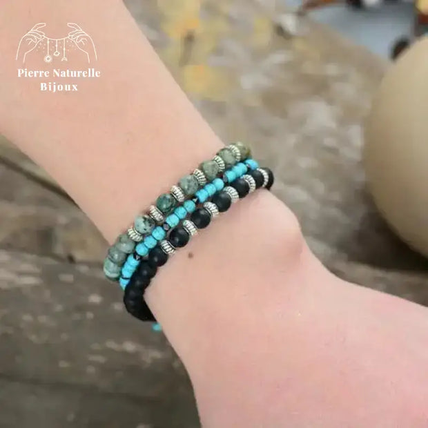 Bracelet fin en Howlite / Turquoise | Bracelets | pierre naturelle bijoux