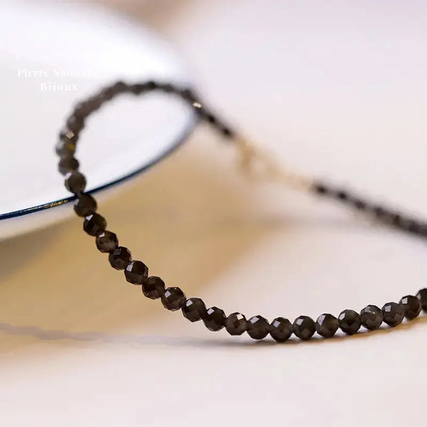 Bracelet fin en Obsidienne | Bracelets | pierre naturelle bijoux