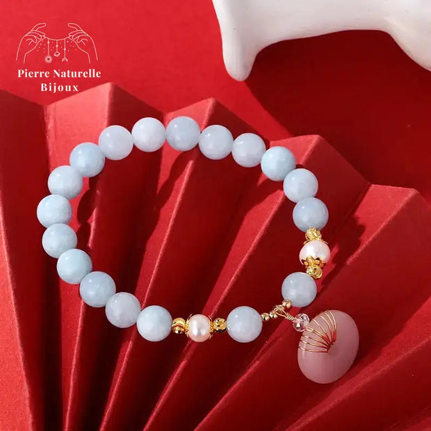 Bracelet en Jade et Perle d'eau douce | Bracelets | pierre naturelle bijoux