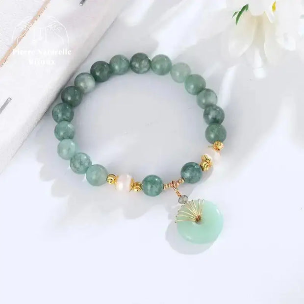 Bracelet en Jade vert et Perle d'eau douce