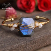 Bracelet cuivre en Labradorite et Pierre de lune | Bracelets | pierre naturelle bijoux