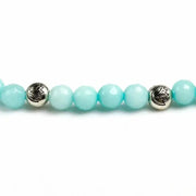 Bracelet mala en Calcédoine bleue avec charm | Bracelets | pierre naturelle bijoux