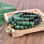 Bracelet mala en Onyx et Turquoise africaine | Bracelets | pierre naturelle bijoux