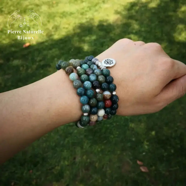Bracelet mala en pierres naturelles avec charm | Bracelets | pierre naturelle bijoux