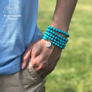 Bracelet mala en Turquoise avec charm | Bracelets | pierre naturelle bijoux