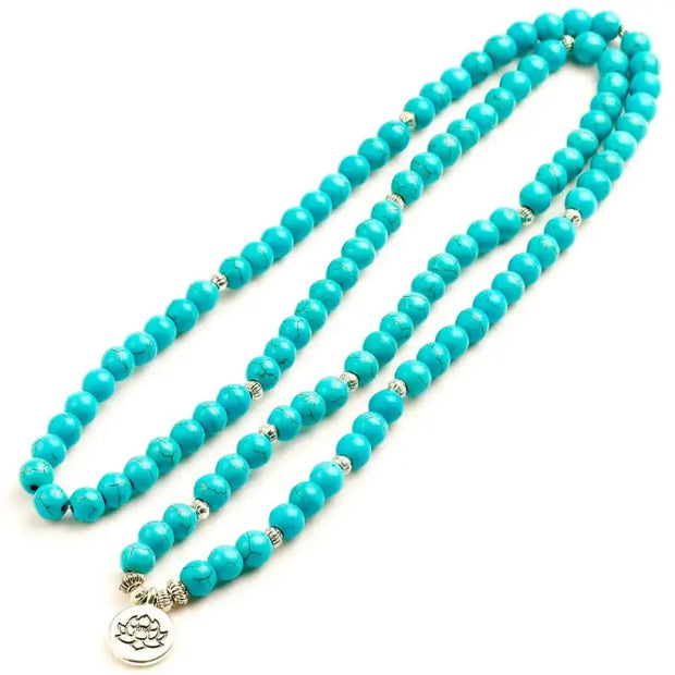 Bracelet mala en Turquoise avec charm | Bracelets | pierre naturelle bijoux