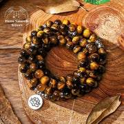 Bracelet mala en il de tigre | Bracelets | pierre naturelle bijoux