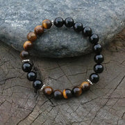 Bracelet "Optimisme" en il de tigre et Onyx | Bracelets | pierre naturelle bijoux