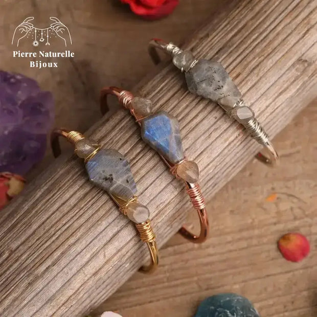 Bracelet cuivre en pierre Labradorite | Bracelets | pierre naturelle bijoux