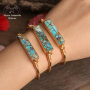 Bracelet cuivre en pierre Turquoise | Bracelets | pierre naturelle bijoux