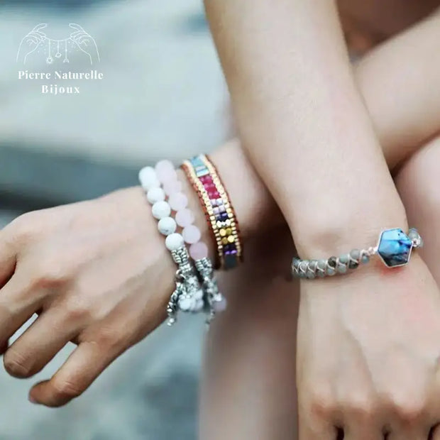 Bracelet "Arbre de vie" en Quartz rose | Bracelets | pierre naturelle bijoux