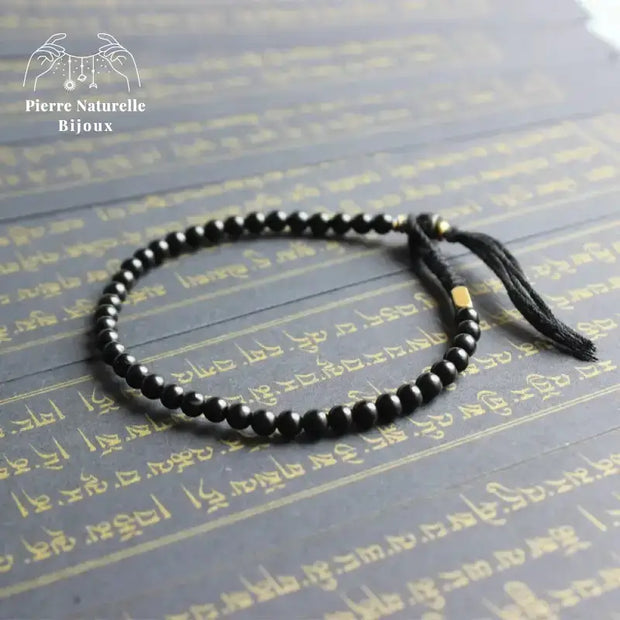 Bracelet tibétain "Chance" en coquille de noix de coco | Bracelets | pierre naturelle bijoux