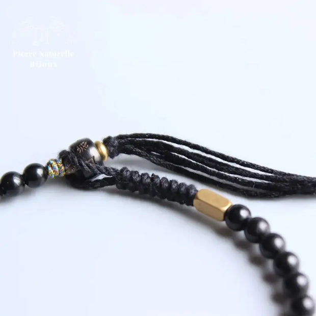 Bracelet tibétain "Chance" en coquille de noix de coco | Bracelets | pierre naturelle bijoux