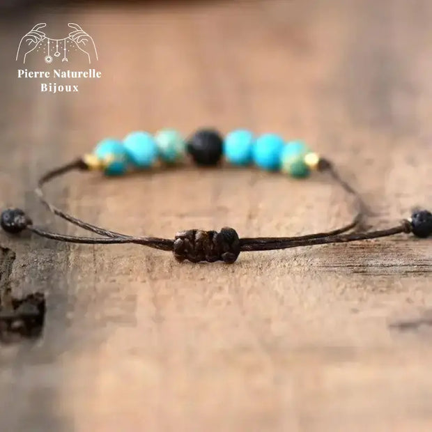 Bracelet "Eclaircie" en Turquoise et Pierre de lave | Bracelets | pierre naturelle bijoux