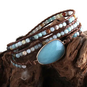 Bracelet wrap "Attachement" en Amazonite | Bracelets | pierre naturelle bijoux