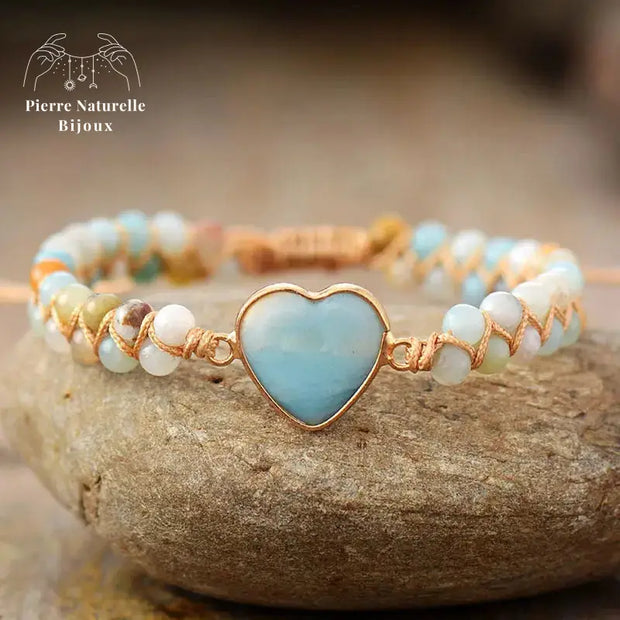 Bracelet wrap "Cur de l'océan" en Amazonite | Bracelets | pierre naturelle bijoux
