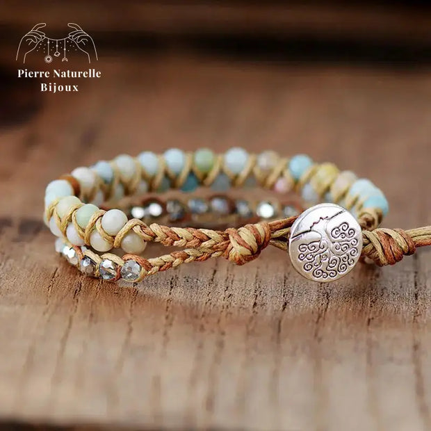 Bracelet wrap "Contact" en Amazonite | Bracelets | pierre naturelle bijoux