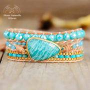 Bracelet wrap en Amazonite et Turquoise | Bracelets | pierre naturelle bijoux