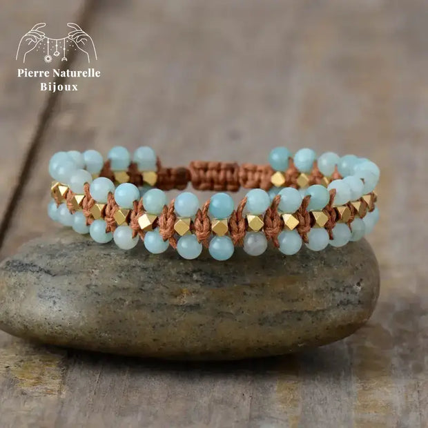 Bracelet wrap "Existence" en Amazonite | Bracelets | pierre naturelle bijoux