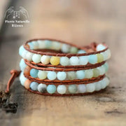 Bracelet wrap "Soulagement" en Amazonite | Bracelets | pierre naturelle bijoux