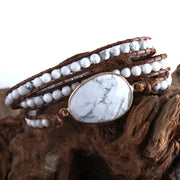 Bracelet wrap en Howlite | Bracelets | pierre naturelle bijoux