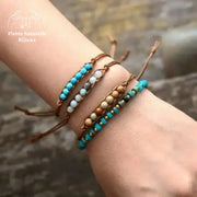 Bracelet wrap "Iaspis" en Jaspe paysage / Amazonite | Bracelets | pierre naturelle bijoux