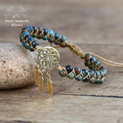 Bracelet wrap "Attrape-rêves" en Jaspe automne | Bracelets | pierre naturelle bijoux
