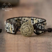 Bracelet wrap "Objectif" en Jaspe dalmatien | Bracelets | pierre naturelle bijoux
