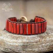 Bracelet wrap "Réalisation" en Jaspe rouge | Bracelets | pierre naturelle bijoux