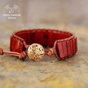 Bracelet wrap "Réalisation" en Jaspe rouge | Bracelets | pierre naturelle bijoux