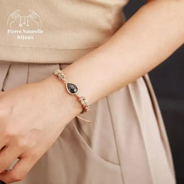 Bracelet wrap "Fierté" en Labradorite et Quartz | Bracelets | pierre naturelle bijoux