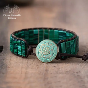 Bracelet wrap "Concentration" en Malachite | Bracelets | pierre naturelle bijoux