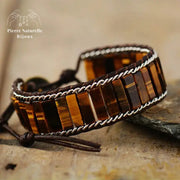 Bracelet wrap en il de tigre | Bracelets | pierre naturelle bijoux