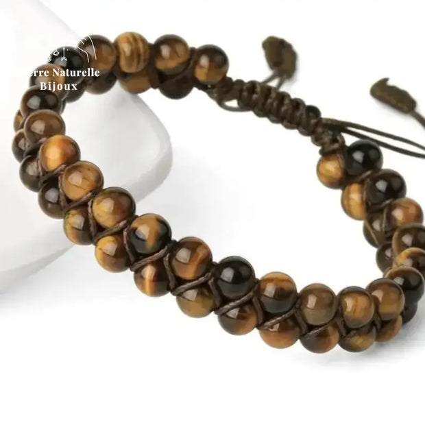 Bracelet wrap "Sincérité" en il de tigre | Bracelets | pierre naturelle bijoux